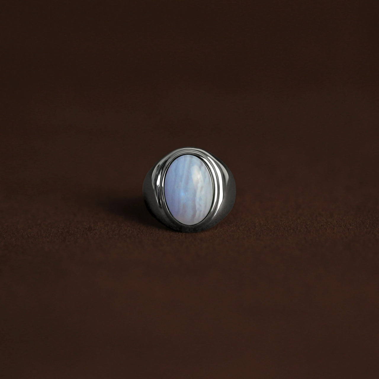 Eon ring M (Stripe Agate)
