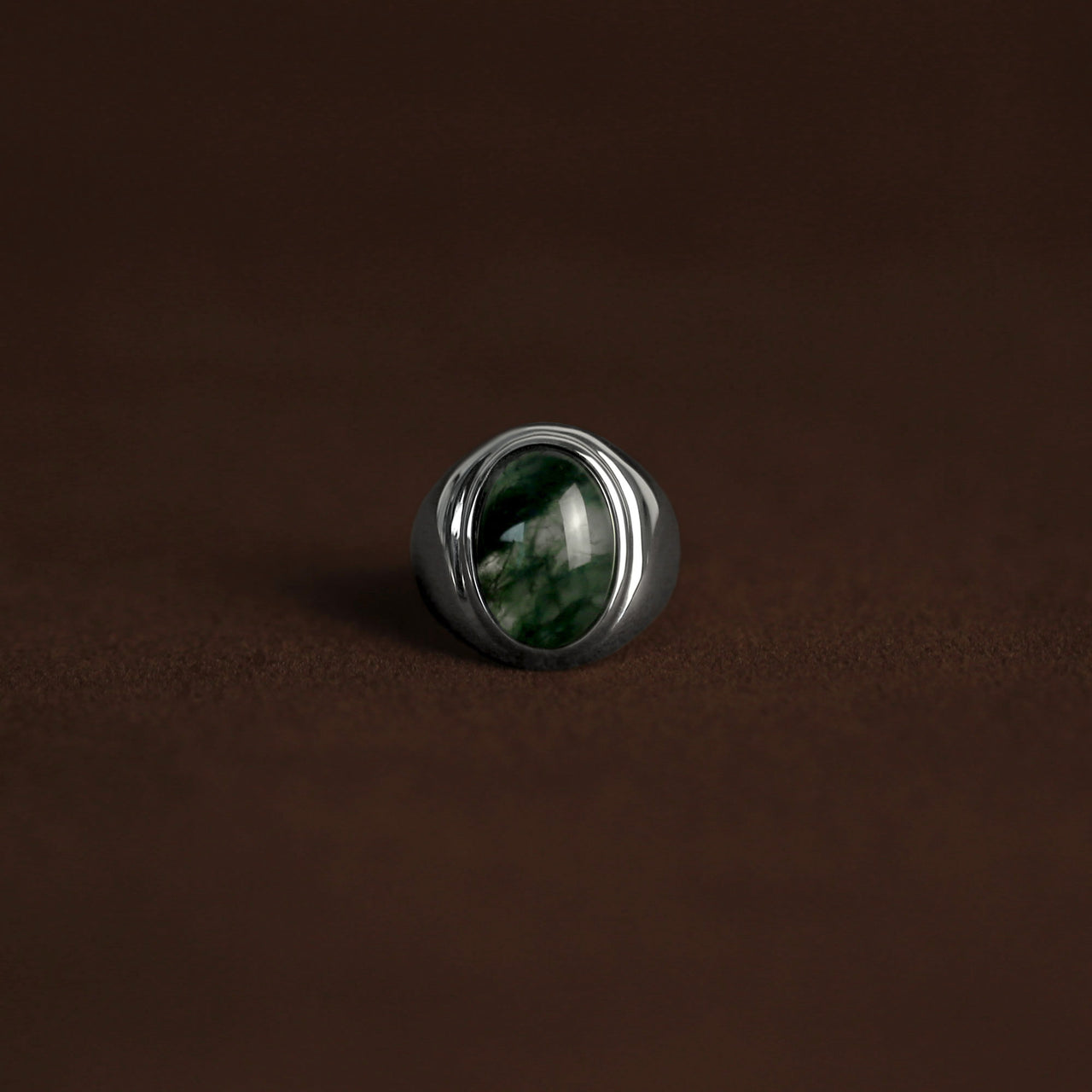Eon ring M (Moss Agate)