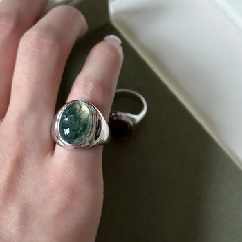 Eon ring M (Moss Agate)